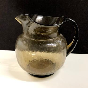Time for Lemonade! Vintage Kanawha Crackle Glass Water Pitcher with Label 