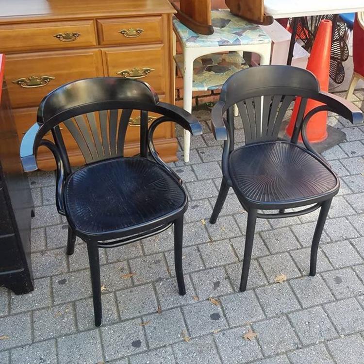 SOLD. Radomsko Bentwood Chairs, pair.