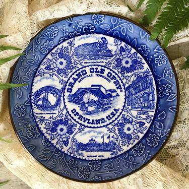 Vintage Grand Old Opry Plate, Nashville Souvenir, Opryland U.S.A., The Ryman Audatorium, Opryland Hotel, Tennessee, Blue And White Plate 