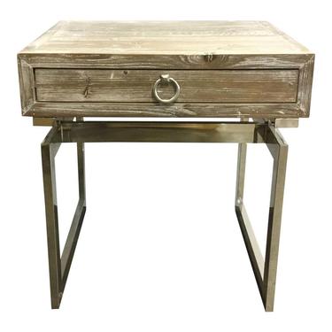 Organic Modern Go Home Magnolia Wood and Nickel End Table