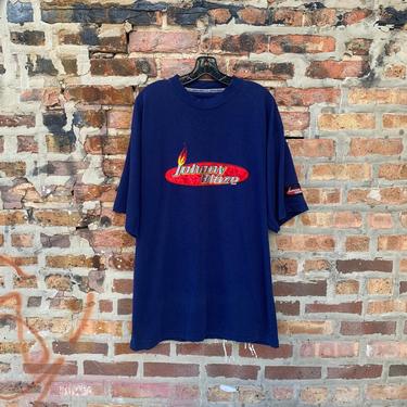 Vintage 90s Johnny Blaze Logo Spell Out T-Shirt Size XL Rap Tee Method Man Will Tang Clan Redman 