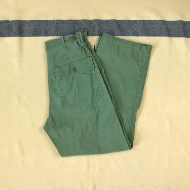 Size 30x30 Vintage 1950s 1960s OG-107 Distressed Cotton Fatigue Pants 