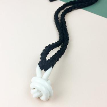 Black Braided Ceramic Knot Necklace