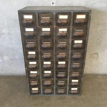 Vintage Industrial 32 Drawer Parts Cabinet