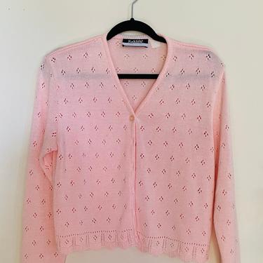 Gorgeous Babydoll Pink Vintage Cardigan 90s Sweater 