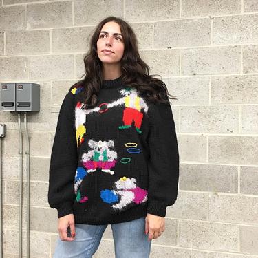 Vintage Sweater Retro 1980s Mod Image by Liz Newman + Pure Wool + Circus Koalas + Cottagecore + Pullover + Womens Apparel 