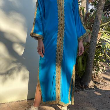 1970s Resort Caftan / Velvet Vintage Tunic Dress / Blue | Closet Case Vintage - Nashville, TN | ATTIC 1970s Resort Caftan / Velvet Vintage Tunic Dress / Blue | Closet Case Vintage - Nashville, TN | ATTIC