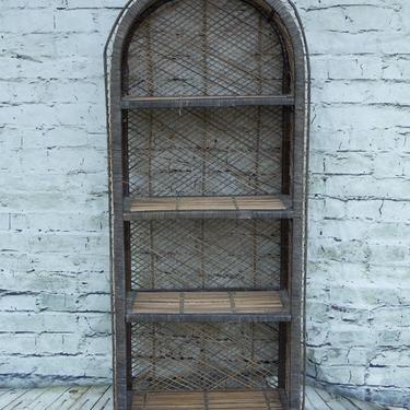 SHIPPING NOT FREE!!! Vintage Wicker two toned bookshelf 