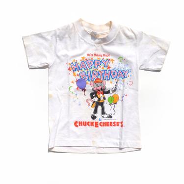 Vintage 90's KIDS Chucke Cheese's Birthday Graphic T-Shirt Sz M 