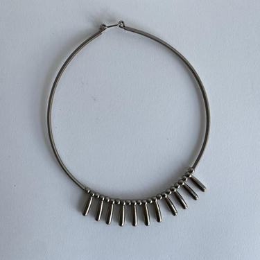 vintage silver minimalist choker necklace 