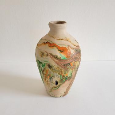 Vintage Nemadji Pottery Vase, Large &amp;quot;Indian&amp;quot; Ceramic in a Southwest Style 