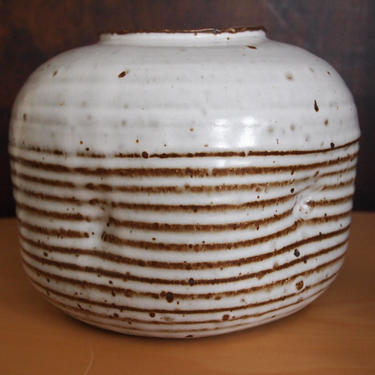 Rare TOSHIKO TAKAEZU Moon Pot JAR Vase Urn Vessel 7&quot;x9&quot;, Mid-Century Modern studio pottery ceramic, feelie raymor bitossi cabat 