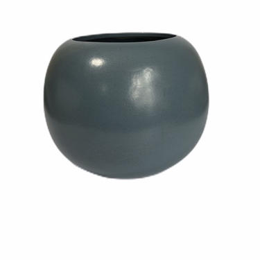 Vintage 80's Blue Memphis Design Ball Round Vase Planter 