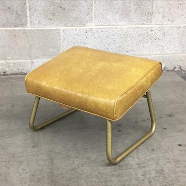 Vintage Ottoman Retro 1960s Crawford + Laz-E-Rest + Footstool + Mustard Yellow Color + Gold Metal + Adjustable + Hassock + MCM + Home Decor 