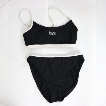 Vintage Bikini Swimsuit / Black Two-Piece Bathing Suit / 90's MOSSIMO High Rise Sport / Small 