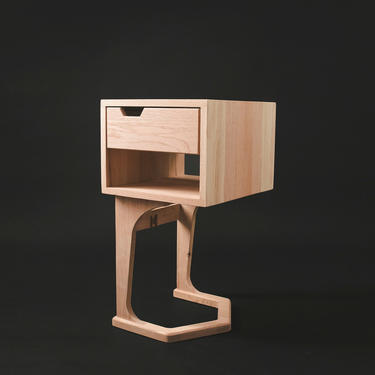 EMU mid century sidetable / nightstand by MUNSTRE / custom furniture / w drawer / Walnut / Oak / Cherry / Teak / bedside Scandinavian danish 