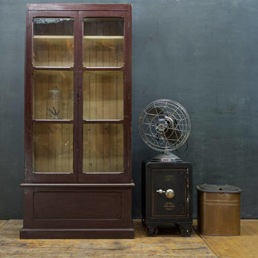 Old Victorian Era Frenchdoor Cupboard Cabinet Storage 1890s-1920s Vintage Early Century Americana Folk Farmhouse 