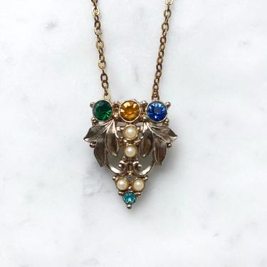 Vintage Art Deco Necklace | Art Nouveau Pendant | Art Deco Necklace | Vintage Dress Clip | Conversion Necklace | Handmade 