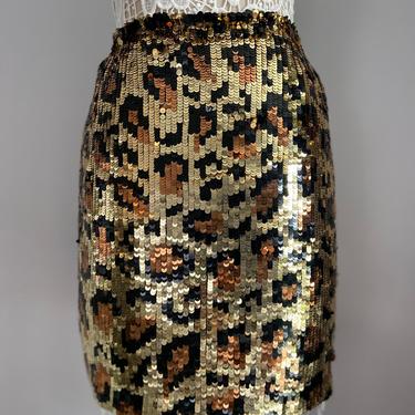 Leopard Sequin A.J. Bari Skirt 