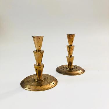 Pair of Vintage Brass Candle holders 