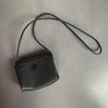 Vintage Dooney And Bourke All Black Small Mini Zip Top Crossbody Purse, Rare Size 