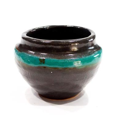 VINTAGE: 1999 - Signed "AF" Studio Pottery Small Vase - Candle Holder - SKU 28-D-00030822 