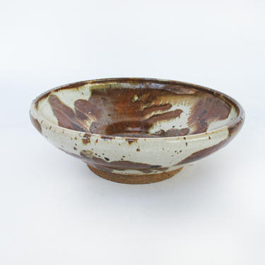 Brown and White Glazed Ceramic Bowl by Melony from July 1975 
