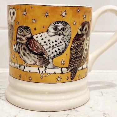 Vintage Emma Bridgewater Owls Yellow Mug Owls at Night Stoke-On-Trent, Hold 1.5 cups Collectible Mugs by LeChalet