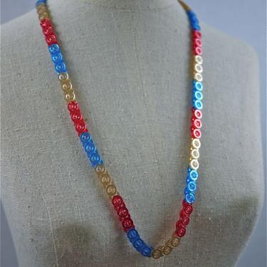 Midcentury Button Colorful Necklace 