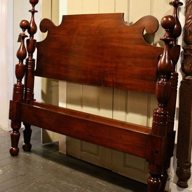 Cannonball &amp; Vase Bed in Cherry, Original Posts Circa 1830, Resized to Queen