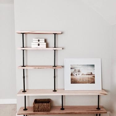 The MATTOX Bookshelf - Reclaimed Wood Shelving Unit - Reclaimed Wood &amp; Pipe Shelf 