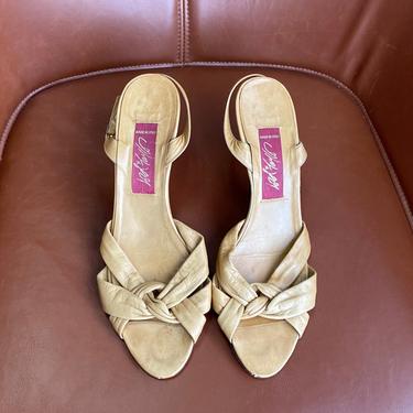 Vintage Lord & Taylor Slingback Heels With Knot Design - Size 9 