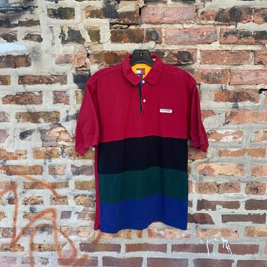 Vintage 90s Tommy Hilfiger Color Block polo Shirt Size Large youth rugby shirt 