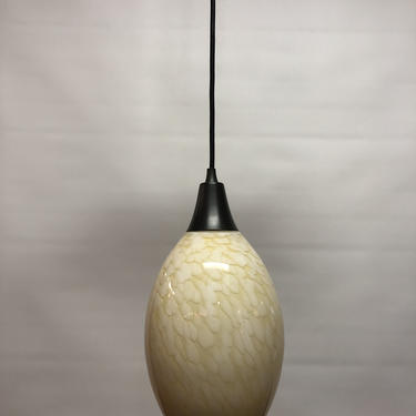 Modern pendant light with art glass shade
