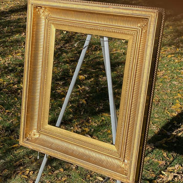 Antique Gilt Gesso Carved Wood Picture Frame 24&amp;quot; by 28&amp;quot; 