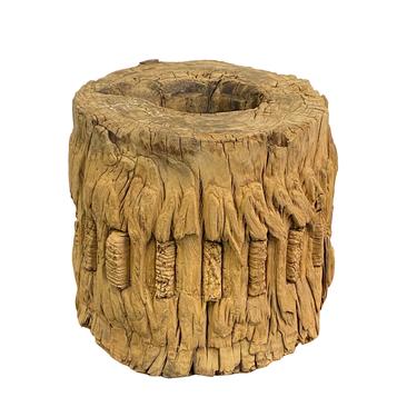 Chinese Vintage Natural Wood Stem Rough Stool Table Stand ws1293E 