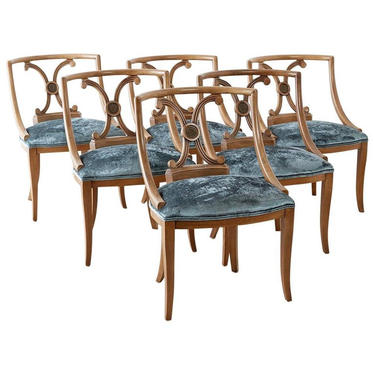 Set of Six Renzo Rutili Neoclassical Dining Chairs by ErinLaneEstate