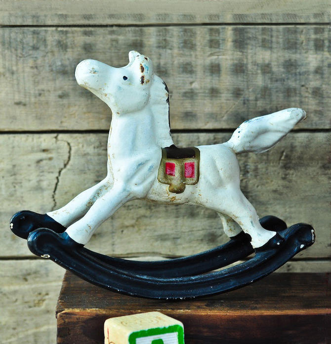Cast Iron Rocking Horse Circus Pony Vintage Reproduction Collectibles Rustic Retro Christmas Toy Home Decor From Curiopolis Of Washington Dc Attic - Cast Iron Home Decor Collectibles