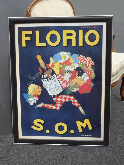 Vintage Liquor Advertising Reproduction Poster ~Florio SOM by Marcello Dudovich 