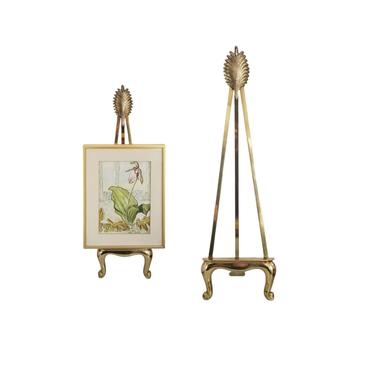 Vintage Brass Display Stand / Decorative Brass Easel / Tall Brass Photo Stand / Welcome Sign Display Stand / Regency Brass Home Decor 