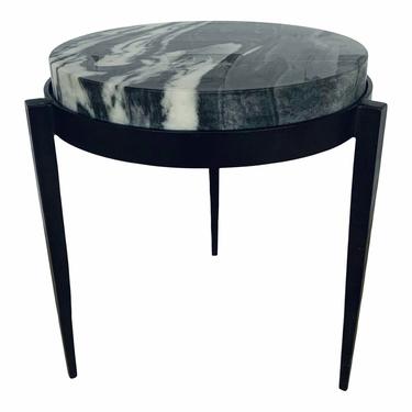 Arteriors Modern Black and White Marble Kelsie Accent Table