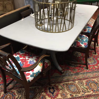 Double Pedestal Dining Table w/5 Chairs #204 