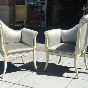 Silk Conversation Chairs by Karges Furniture Company 