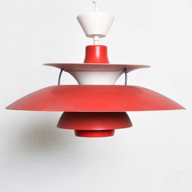 Poul Henningsen PH5 RED Pendant Light Lamp Louis Poulsen Mid Century Modern 