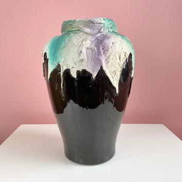 Large Sculpted Foam Vase - 80s One of a Kind 