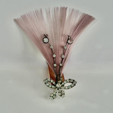 Edwardian Pink Spun Glass Paste Ornament Aigrette, Antique Hair Comb, Antique Hair Ornament, Antique Hairpin Hair Pin, Hair Jewelry, 