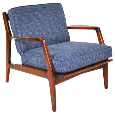Lawrence Peabody for Selig Walnut Lounge Chair 
