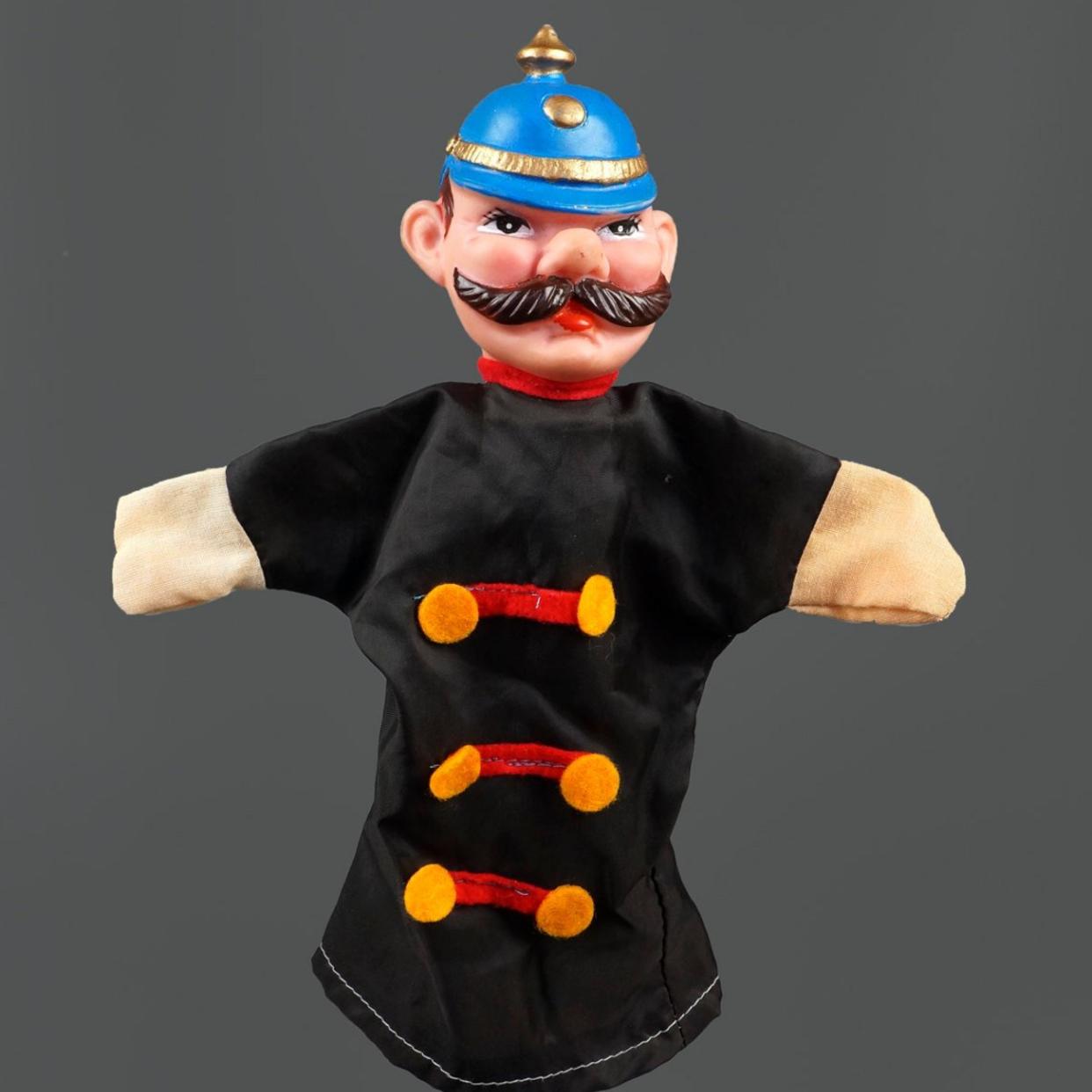 Inmate Hand Puppet Mid Century Policeman Hand Puppet Toy Head Puppet | Vintage Inquisitor ...
