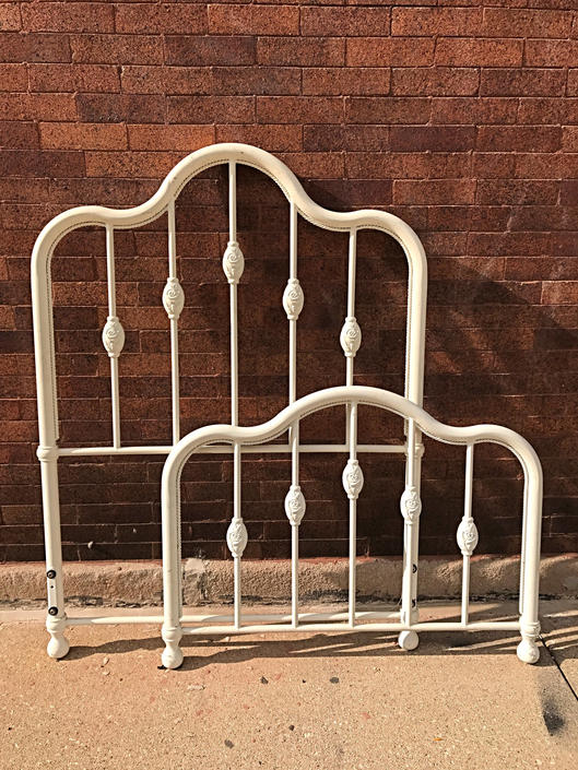 Vintage White Cast Iron Twin Size Bed | Antique to Chic | Chicago, IL