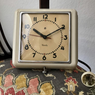 Vintage Westclox DunbarArt Deco  Kitchen Wall Clock 